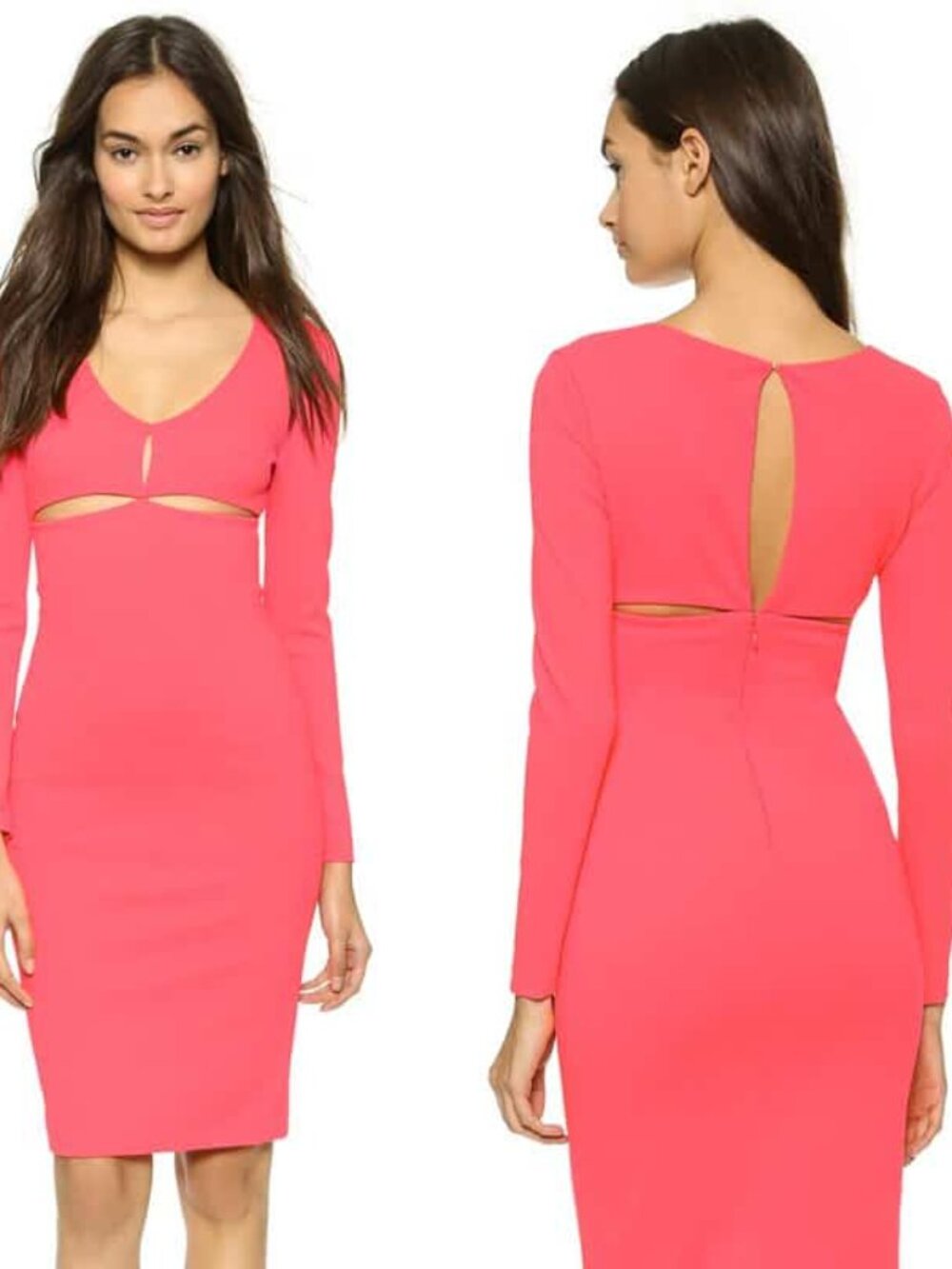 Alexander Wang coral pink cutouts bodycon dress Size 2